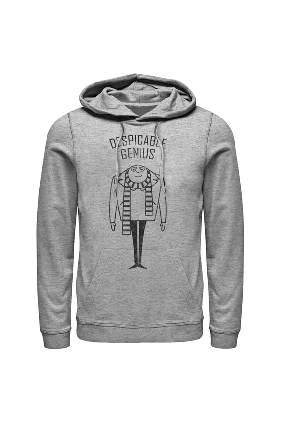 Men's Despicable Me Evil Genius Gru  Pull Over Hoodie Athletic Heather Small