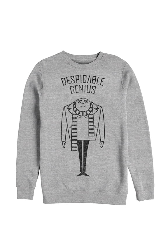Men's Despicable Me Evil Genius Gru Sweatshirt Athletic Heather Medium