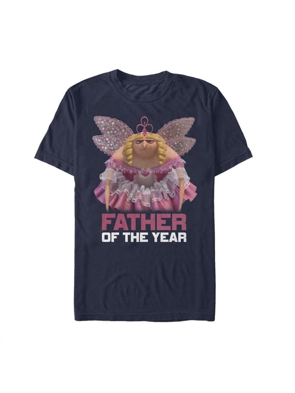Men's Despicable Me Father of the Year Fairy Gru Graphic Tee Navy Blue Large