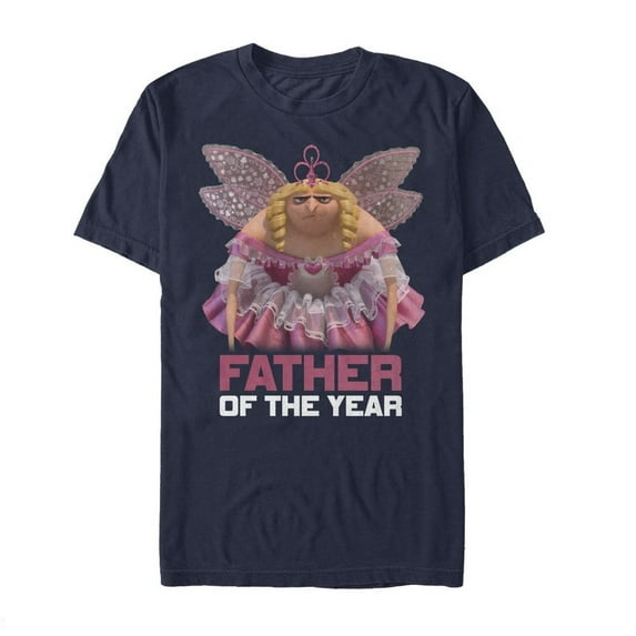 Men's Despicable Me Father of the Year Fairy Gru Graphic Tee Navy Blue Medium