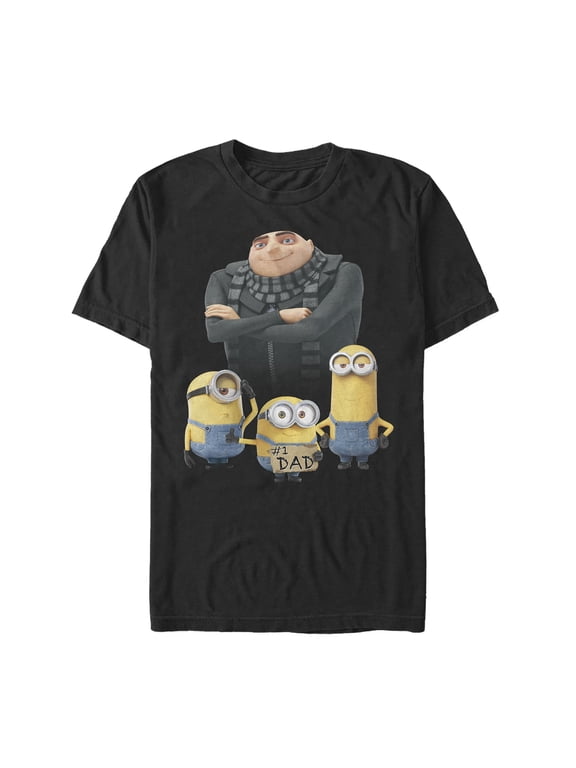 Men's Despicable Me Father's Day #1 Dad Graphic Tee Black 3X Large