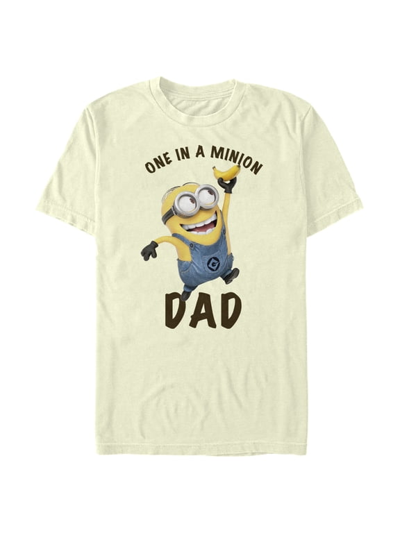 Men's Despicable Me Father's Day One in a Minion Dad Graphic Tee Beige Large