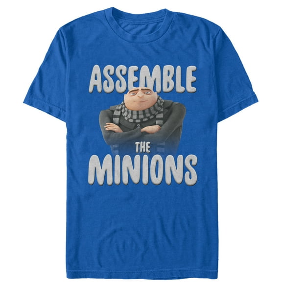 Men's Despicable Me Gru Assemble the Minions  Graphic Tee Royal Blue Small
