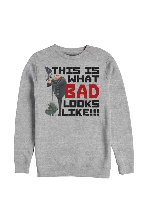 Men's Despicable Me Gru Bad  Sweatshirt Athletic Heather X Large