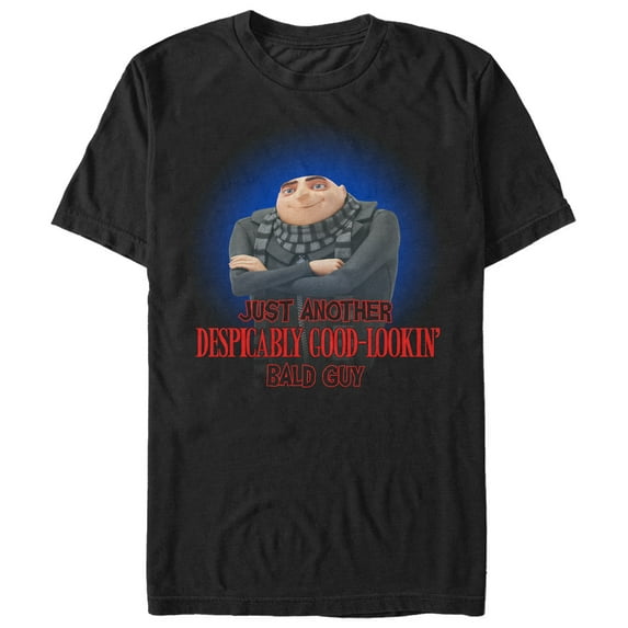Men's Despicable Me Gru Bald Guy Graphic Tee Black Small