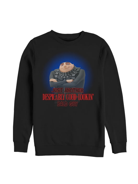 Men's Despicable Me Gru Bald Guy Sweatshirt Black Small