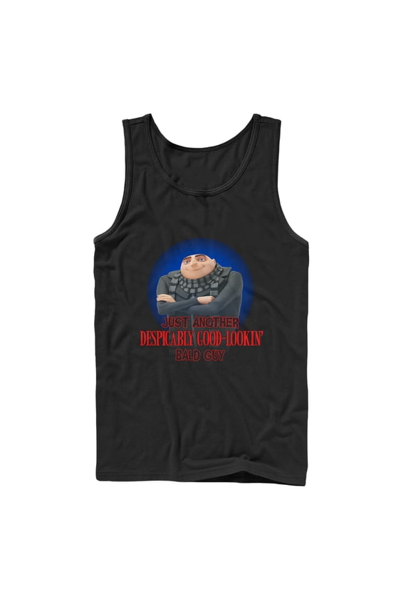 Men's Despicable Me Gru Bald Guy Tank Top Black Medium