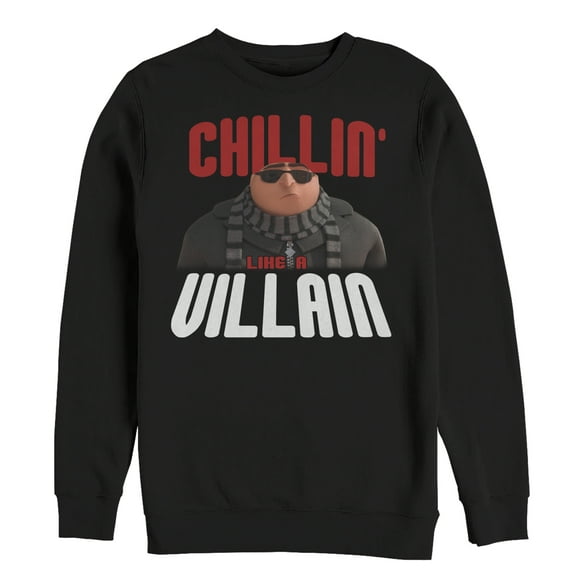 Men's Despicable Me Gru Chillin' Like a Villain  Sweatshirt Black 2X Large