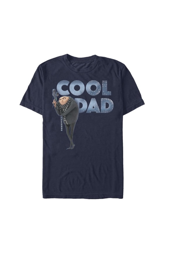 Men's Despicable Me Gru Cool Dad  Graphic Tee Navy Blue Large