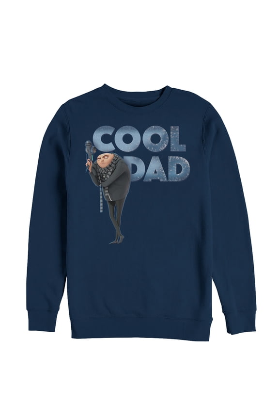 Men's Despicable Me Gru Cool Dad Sweatshirt Navy Blue 2X Large