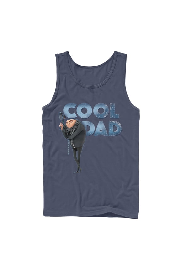 Men's Despicable Me Gru Cool Dad Tank Top Navy Blue Large
