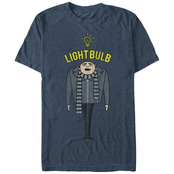 Men's Despicable Me Gru Lightbulb  Graphic Tee Navy Blue Heather 3X Large