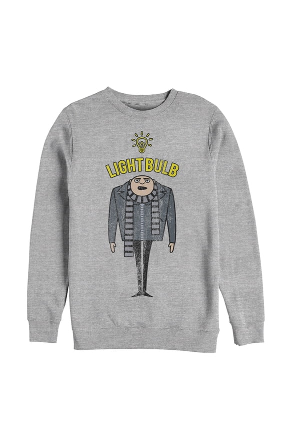 Men's Despicable Me Gru Lightbulb  Sweatshirt Athletic Heather 2X Large