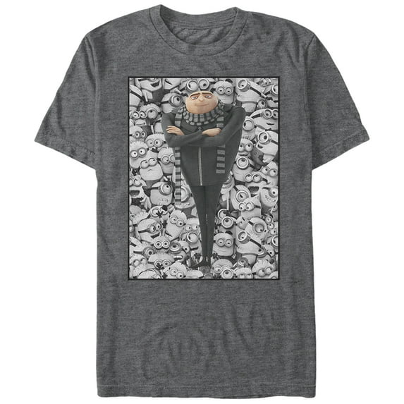 Men's Despicable Me Gru Montage Graphic Tee Charcoal Heather Large