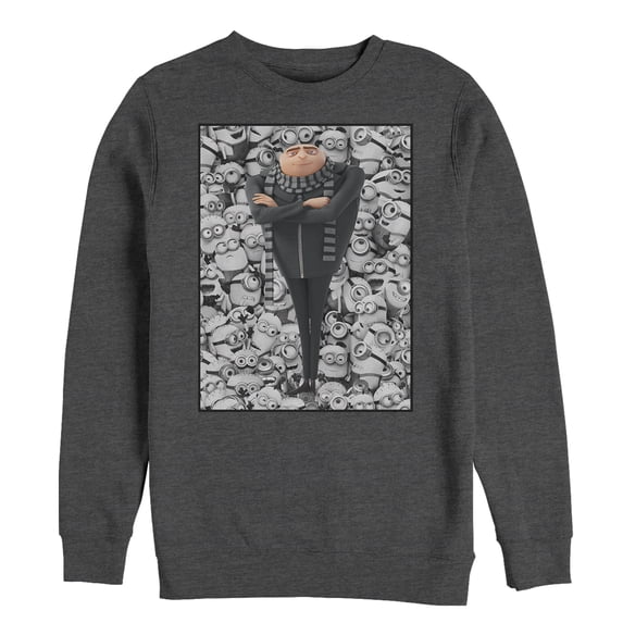 Men's Despicable Me Gru Montage Sweatshirt Charcoal Heather Large