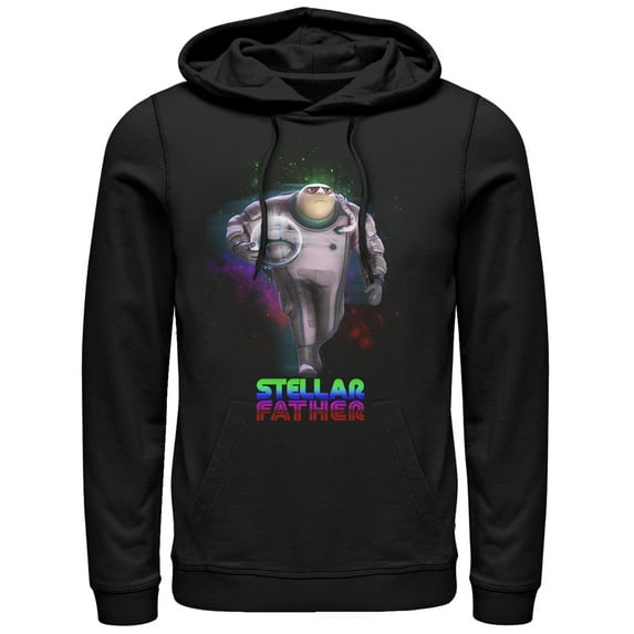 Men's Despicable Me Gru Stellar Father Pull Over Hoodie Black Medium