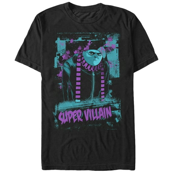 Men's Despicable Me Gru Supervillain Graphic Tee Black Medium