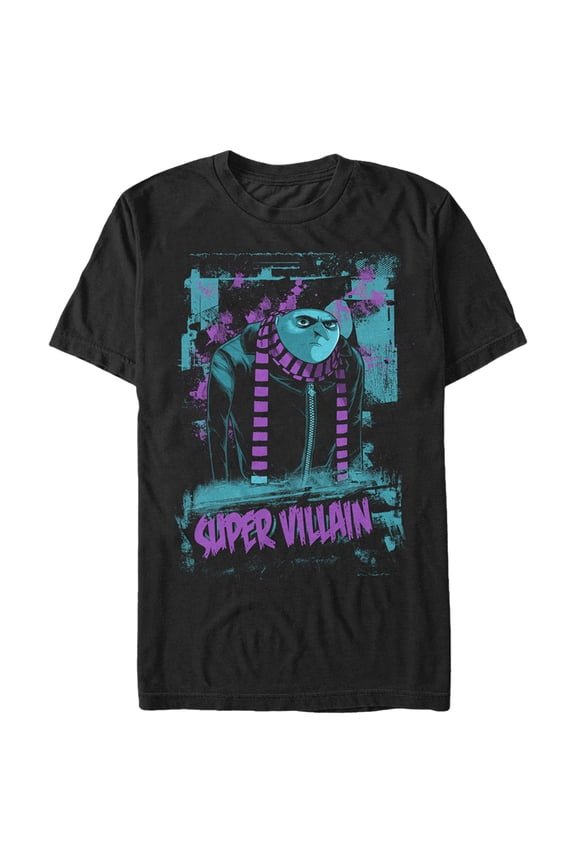 Men's Despicable Me Gru Supervillain Graphic Tee Black X Large