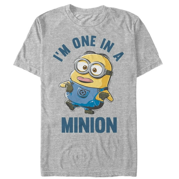 Men's Despicable Me I'm One in Minion  Graphic Tee Athletic Heather 4X Large