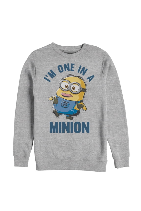 Men's Despicable Me I'm One in Minion  Sweatshirt Athletic Heather Medium