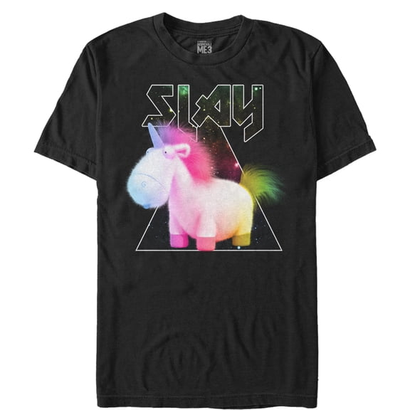 Men's Despicable Me Metal Rock Unicorn  Graphic Tee Black 2X Large