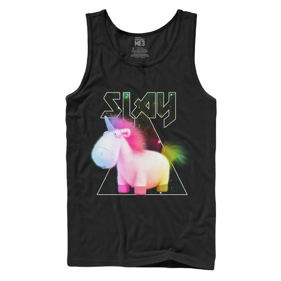 Men's Despicable Me Metal Rock Unicorn  Tank Top Black 2X Large