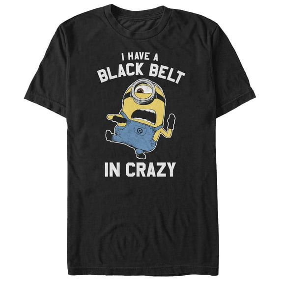 Men's Despicable Me Minion Belt in Crazy  Graphic Tee Black Large