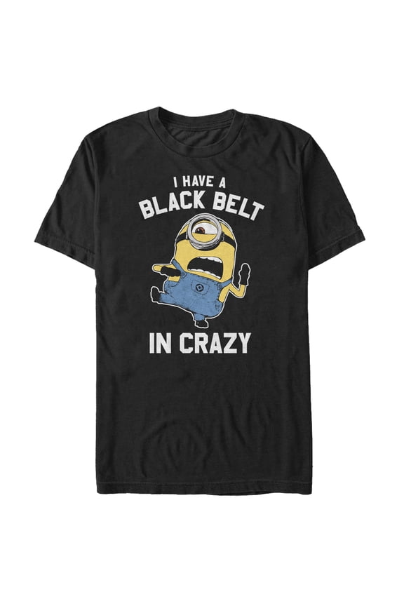 Men's Despicable Me Minion Belt in Crazy Graphic Tee Black Medium