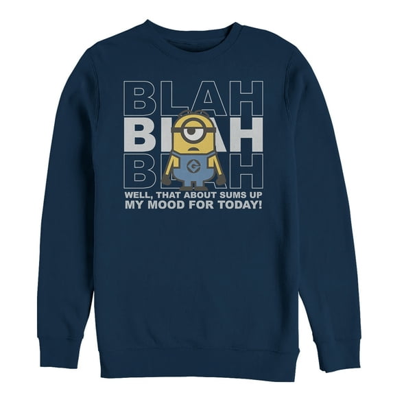 Men's Despicable Me Minion Blah Mood Today Sweatshirt Navy Blue X Large