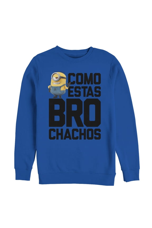 Men's Despicable Me Minion Brochachos Sweatshirt Royal Blue 3X Large