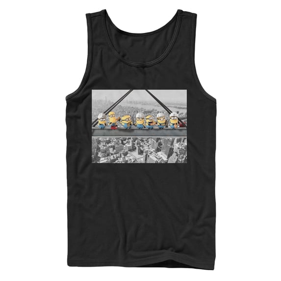 Men's Despicable Me Minion Construction Lunch Tank Top Black Small