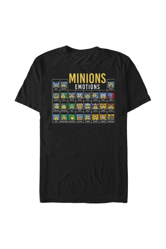Men's Despicable Me Minion Emotion Periodic Table  Graphic Tee Black Small