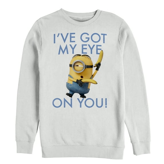 Men's Despicable Me Minion Eye on You Sweatshirt White Large