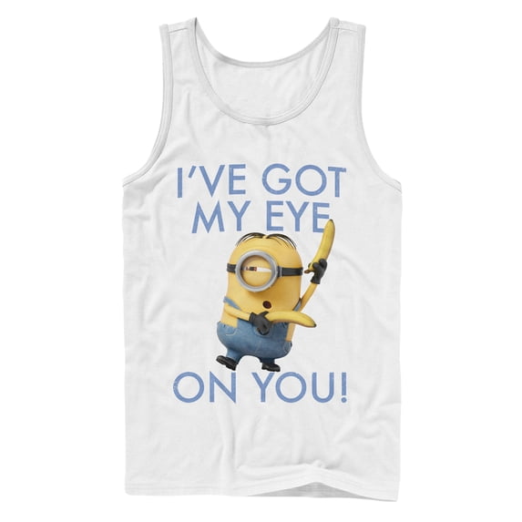 Men's Despicable Me Minion Eye on You Tank Top White 2X Large