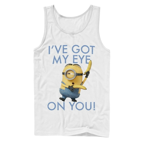 Men's Despicable Me Minion Eye on You  Tank Top White Medium