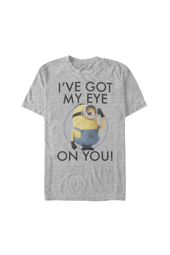 Men's Despicable Me Minion Got Eye on You Graphic Tee Athletic Heather Medium