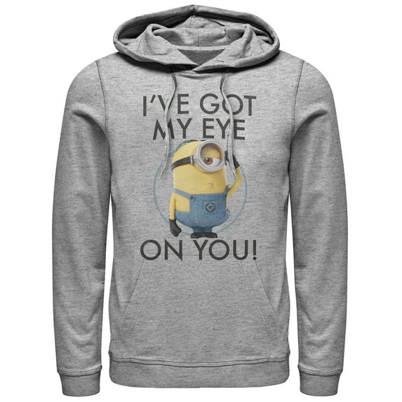 Men's Despicable Me Minion Got Eye on You Pull Over Hoodie Athletic Heather Medium