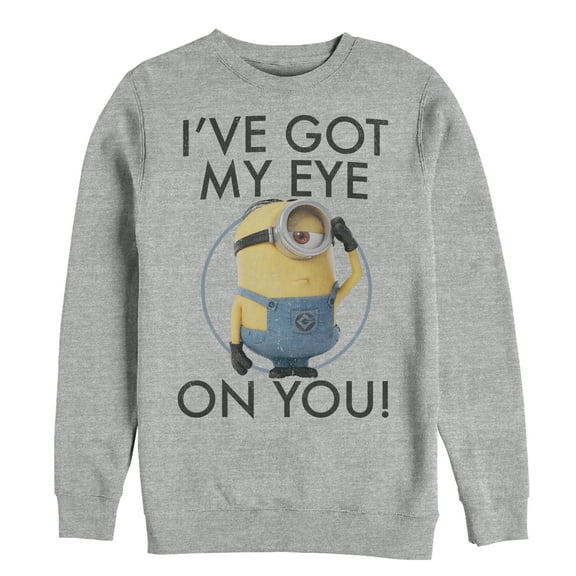 Men's Despicable Me Minion Got Eye on You  Sweatshirt Athletic Heather Medium