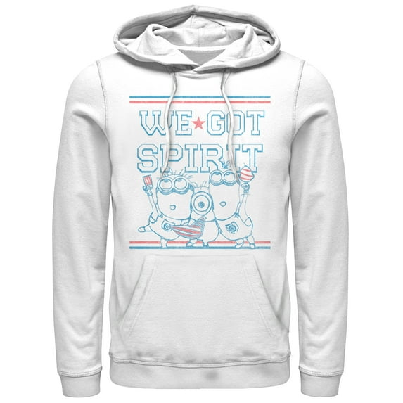 Men's Despicable Me Minion Got Spirit Pull Over Hoodie White Medium