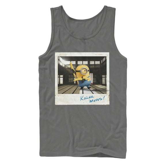 Men's Despicable Me Minion Karate Tank Top Charcoal Small