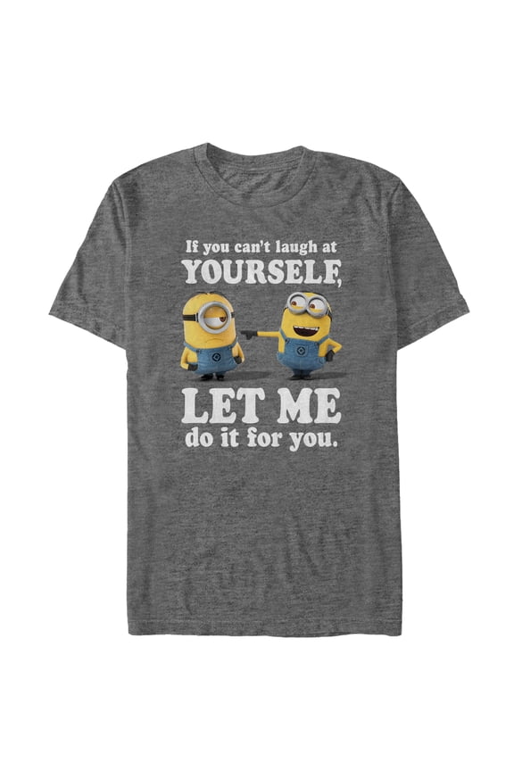 Men's Despicable Me Minion Laugh At You Graphic Tee Charcoal Heather 4X Large