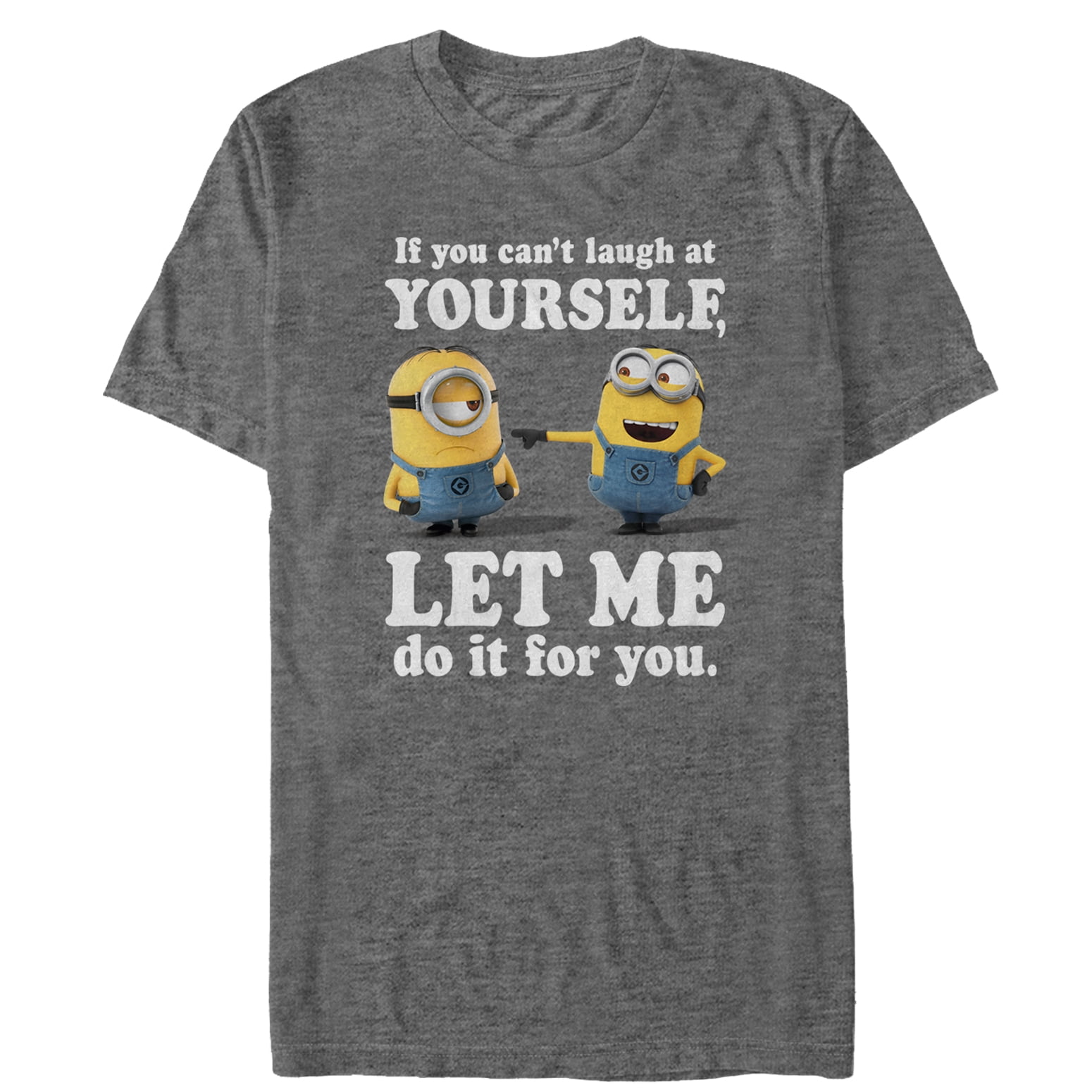 Men's Despicable Me Minion Laugh At You Graphic Tee Charcoal Heather Large  - Walmart.com, image size:1550x1550