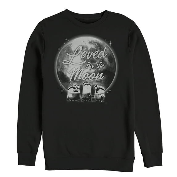 Men's Despicable Me Minion Loved By Moon Sweatshirt Black X Large