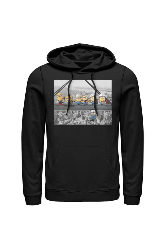 Men's Despicable Me Minion Lunch Hang Out Pull Over Hoodie Black Medium