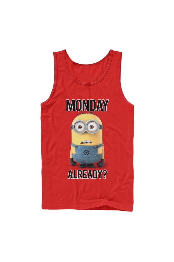 Men's Despicable Me Minion Monday Already Tank Top Red Medium