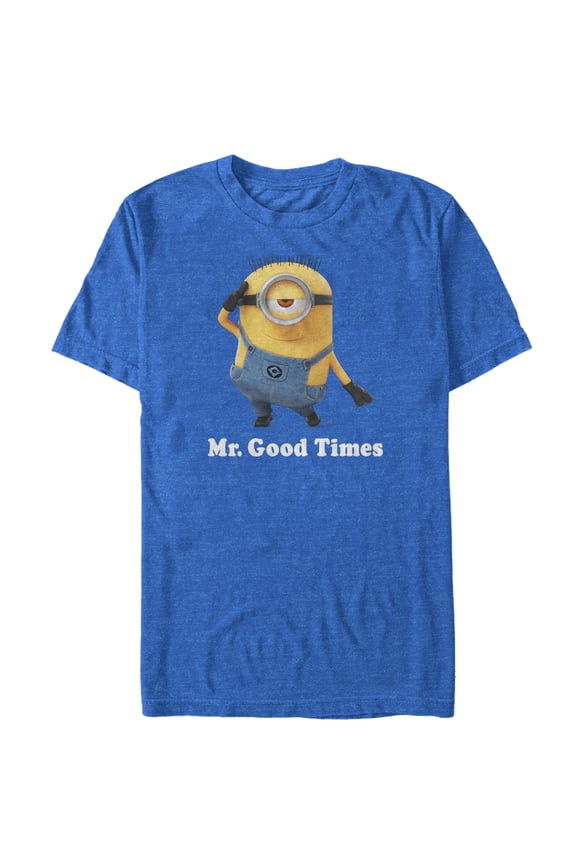 Men's Despicable Me Minion Mr. Good Times Graphic Tee Royal Blue Heather X Large