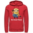 thumbnail image 1 of Men's Despicable Me Minion Mr. Good Times  Pull Over Hoodie Red Large, 1 of 3