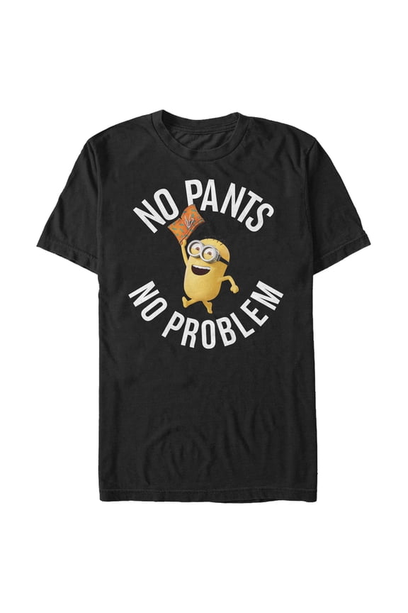 Men's Despicable Me Minion No Pants Party Graphic Tee Black Large
