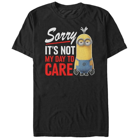 Men's Despicable Me Minion Not Day to Care Graphic Tee Black 3X Large