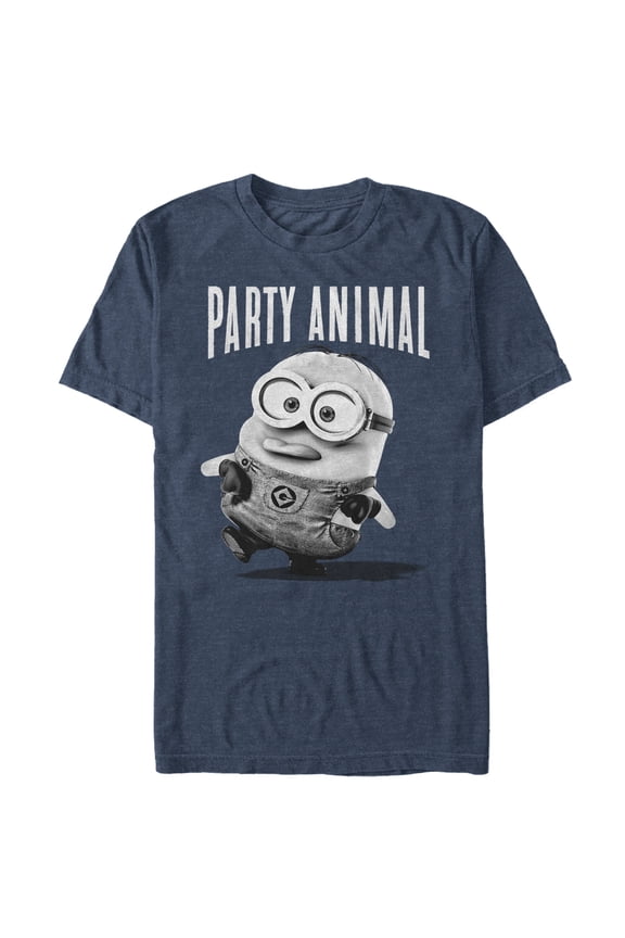 Men's Despicable Me Minion Party Animal Graphic Tee Navy Blue Heather 4X Large